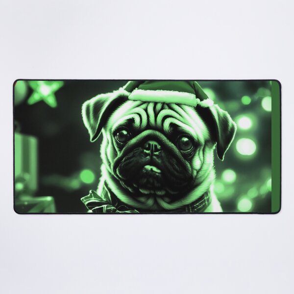 Item preview, Pug HAPPY HOLIDAYS 84 MERRY CHRISTMAS FELIZ NAVIDAD designed and sold by RedBluffTraders.
