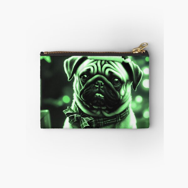 Item preview, Pug HAPPY HOLIDAYS 84 MERRY CHRISTMAS FELIZ NAVIDAD designed and sold by RedBluffTraders.