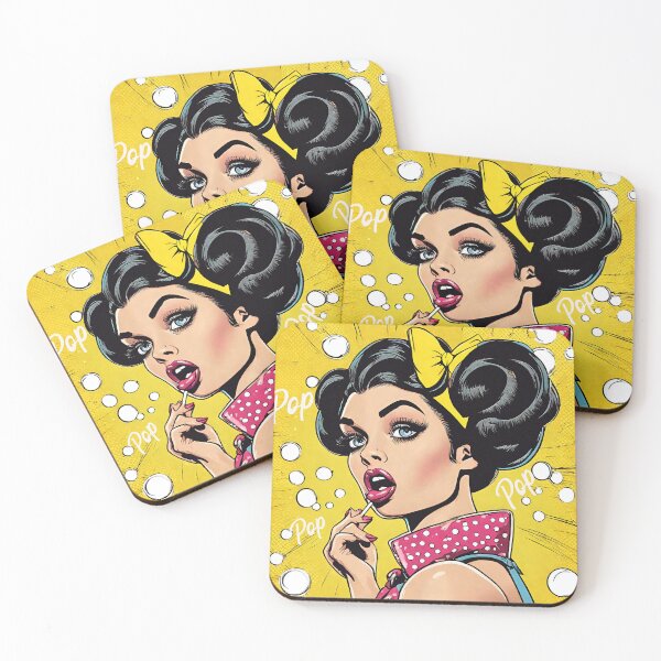 Item preview, Retro Pop Art Beauty Illustration designed and sold by inkArtistryfine.