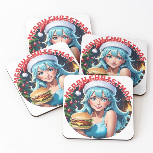 Item preview, Beautiful Christmas Waitress Gives Hamburger designed and sold by duke818.