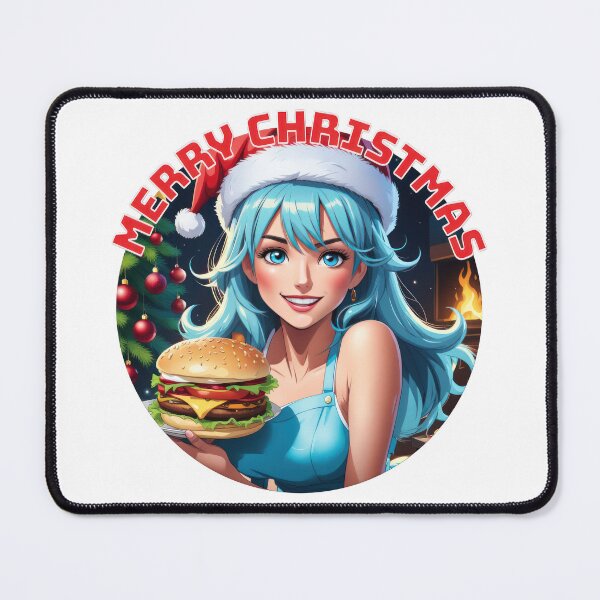 Item preview, Beautiful Christmas Waitress Gives Hamburger designed and sold by duke818.
