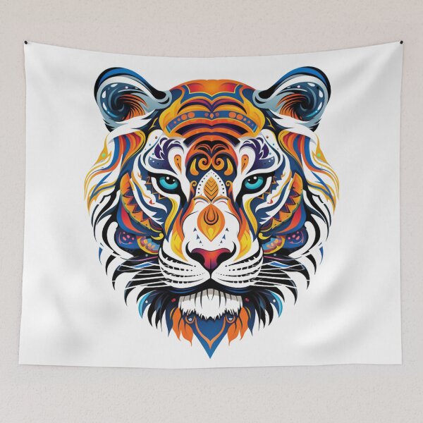 Item preview, colorful Tiger paisley rainbow designed and sold by zoldi.