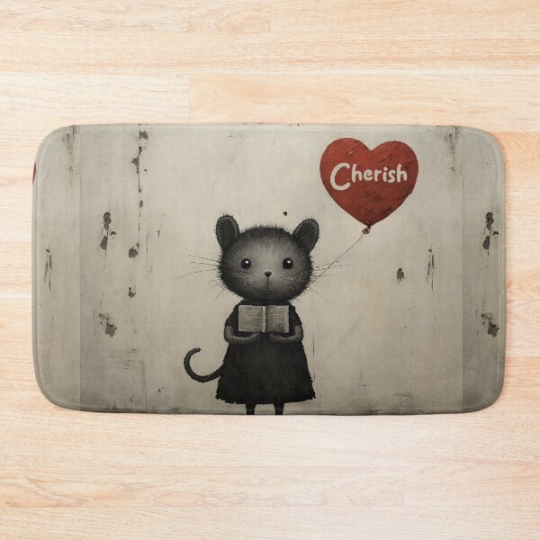 Item preview, Enchanting Rat with Love Balloon Illustration designed and sold by inkArtistryfine.