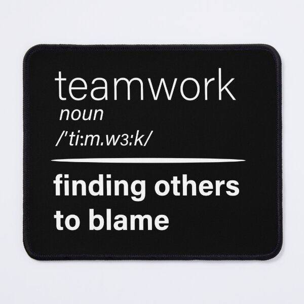 Item preview, Minimalist black-and-white design with witty teamwork quote. designed and sold by ArtInPrint.