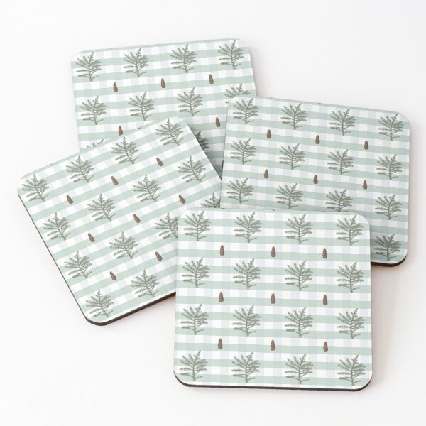 Item preview, Pine and pinecone over green Buffalo Plaid designed and sold by Coastal Garden Design Studio.
