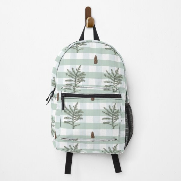Item preview, Pine and pinecone over green Buffalo Plaid designed and sold by Coastal Garden Design Studio.