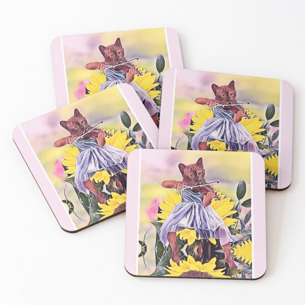 Item preview, Fiddler Cat on Sunflower designed and sold by Artbellachi.