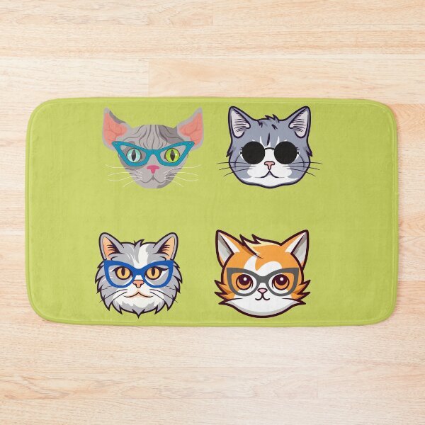 Item preview,  cute cats with glasses  designed and sold by Cuteanimecorner.