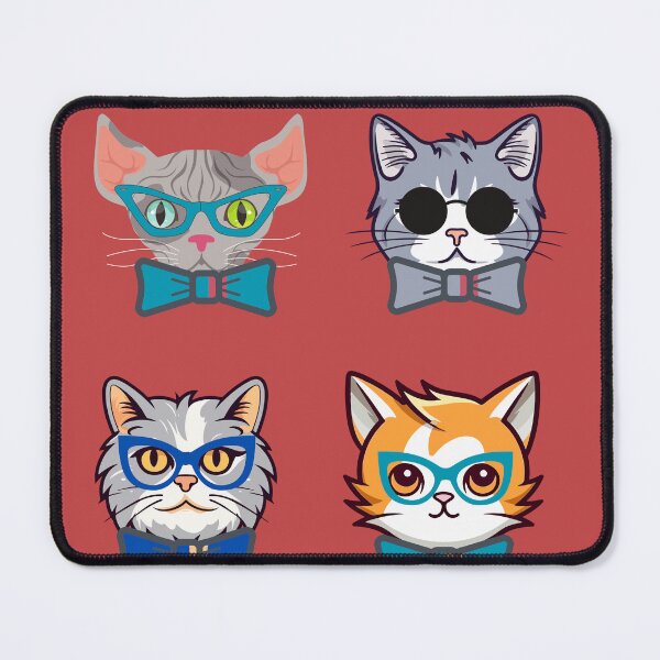 Item preview, cute cats with glasses designed and sold by Cuteanimecorner.