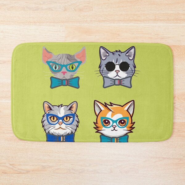 Item preview,  cute cats with glasses  designed and sold by Cuteanimecorner.