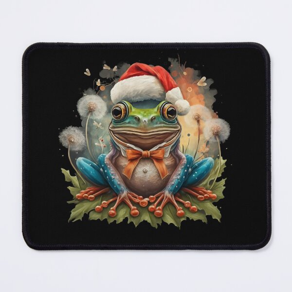 Item preview, Dendolion frog with santa hat designed and sold by FreshArtFusion.
