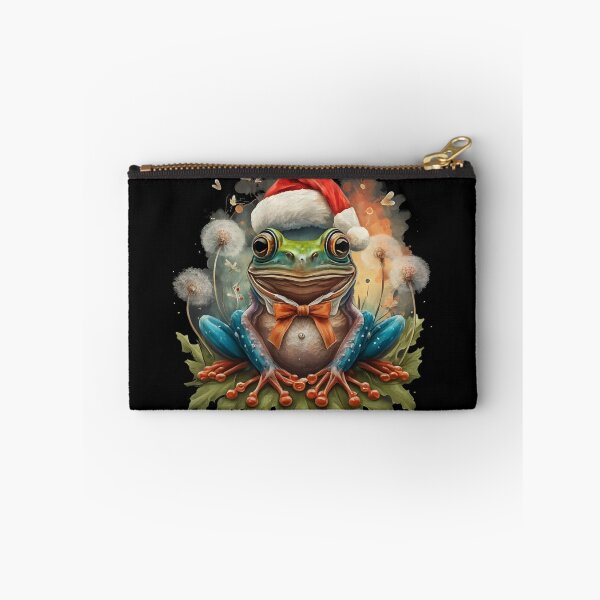 Item preview, Dendolion frog with santa hat designed and sold by FreshArtFusion.