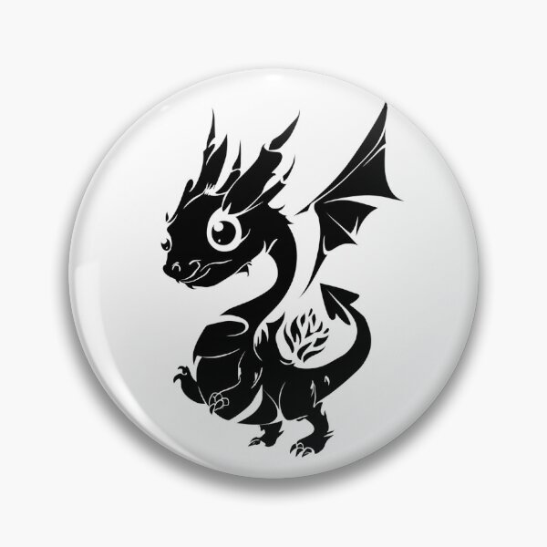 Item preview, Cute Silhouette Dragon Illustration designed and sold by DragonRealms.