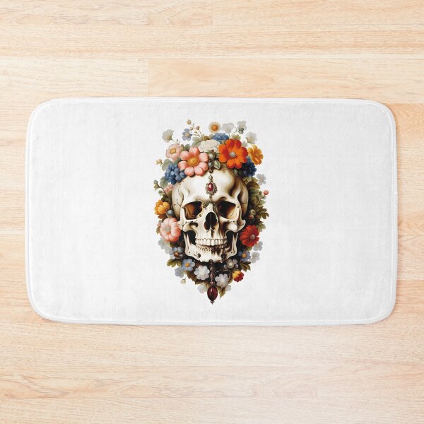 Item preview, Skull decorated with summer flowers designed and sold by MadinaFatt.