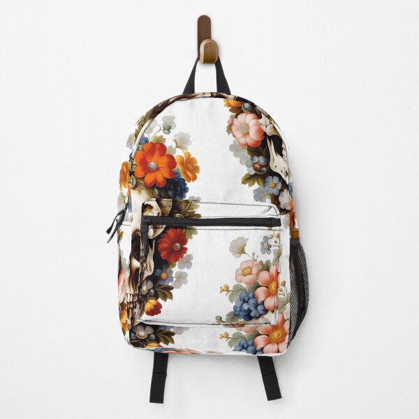 Item preview, Skull decorated with summer flowers designed and sold by MadinaFatt.
