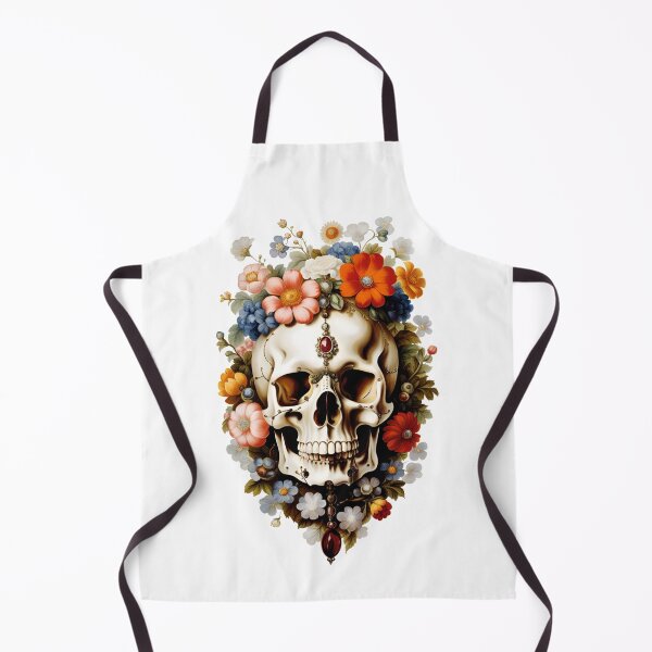 Item preview, Skull decorated with summer flowers designed and sold by MadinaFatt.