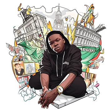 Artwork thumbnail, Dizzee Rascal Cartoon Character by Ragil-Studio