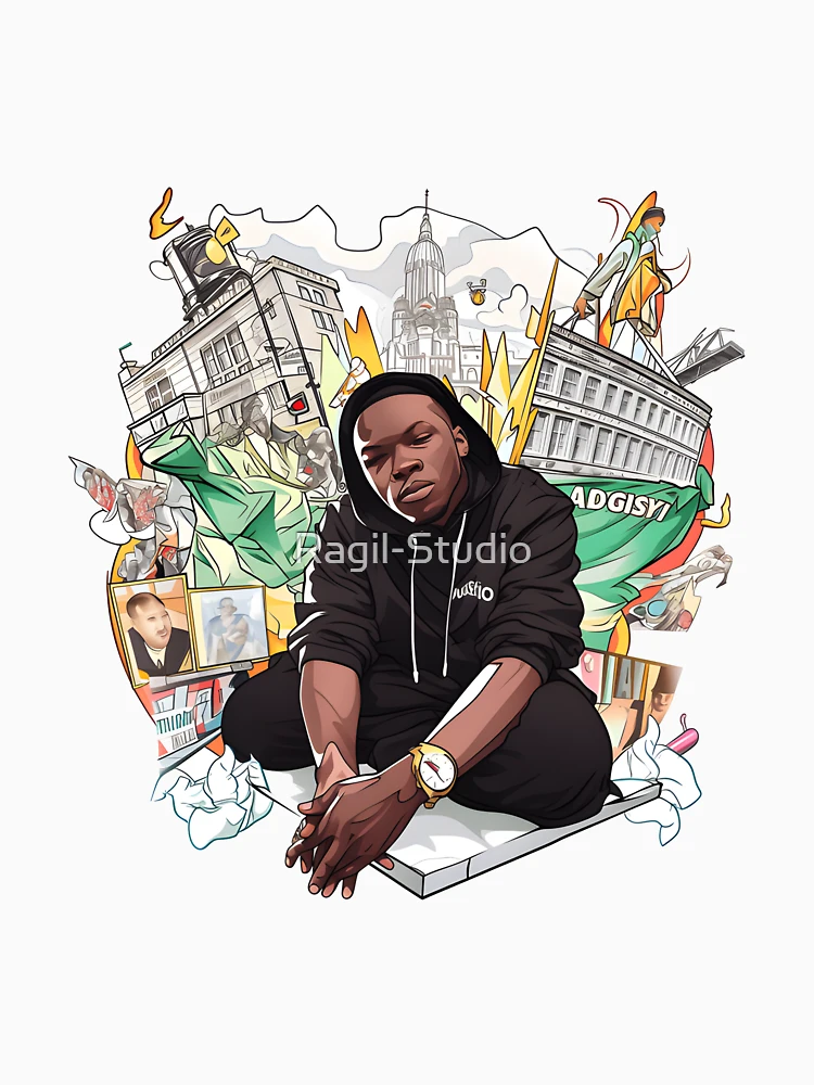 Thumbnail 4 of 4, V-Neck T-Shirt, Dizzee Rascal Cartoon Character designed and sold by Ragil-Studio.