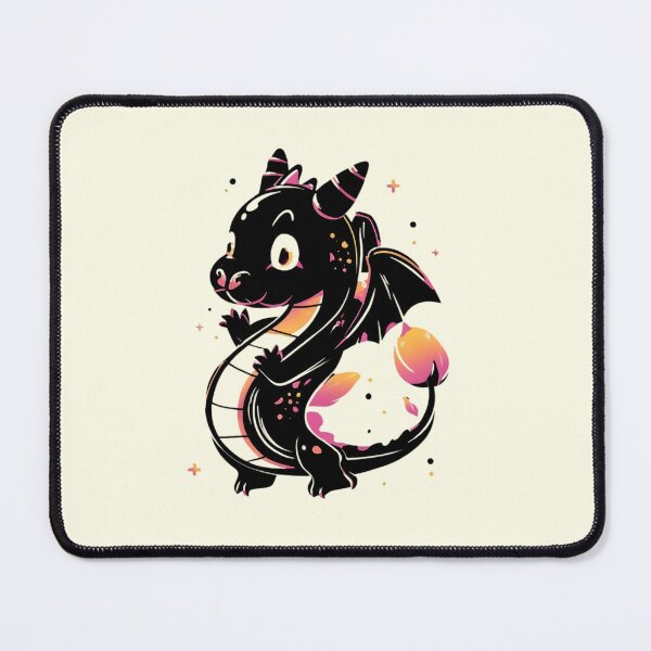 Item preview, Cute Monochrome Dragon Illustration designed and sold by DragonRealms.