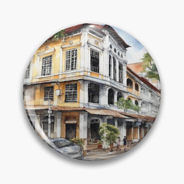 Item preview, Watercolour urban sketch of Georgetown Penang designed and sold by ailia-hikaru.