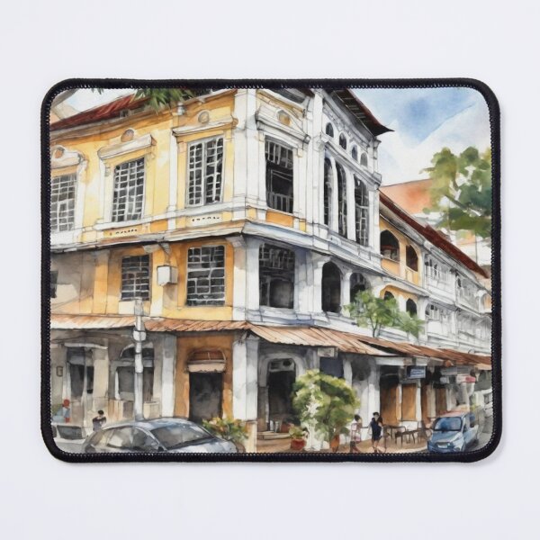 Item preview, Watercolour urban sketch of Georgetown Penang designed and sold by ailia-hikaru.
