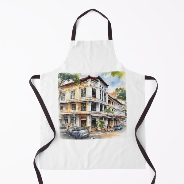 Item preview, Watercolour urban sketch of Georgetown Penang designed and sold by ailia-hikaru.