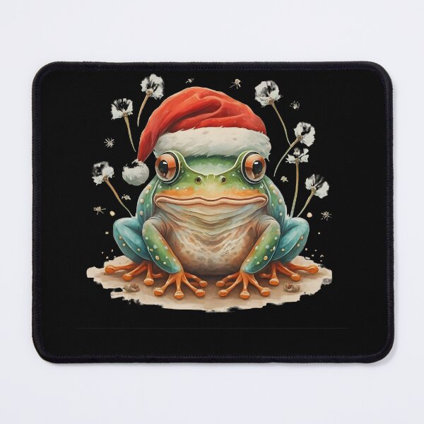 Item preview, Dendolion frog with santa hat designed and sold by FreshArtFusion.