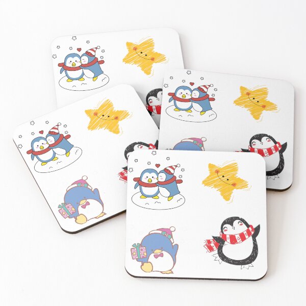 Item preview, Happy penguins and sweet star designed and sold by Yelenaapen.