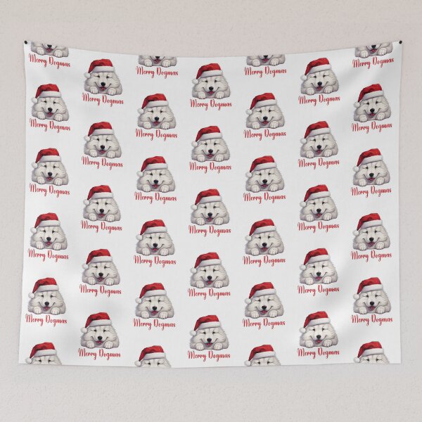 Item preview, Samoyed Dog Merry Dogmas designed and sold by Blok45.
