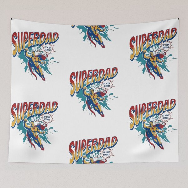 Item preview, Superdad at your service, funny superhero dad designed and sold by Merchattack.