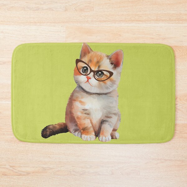 Item preview,  cute cat with glasses  designed and sold by Cuteanimecorner.