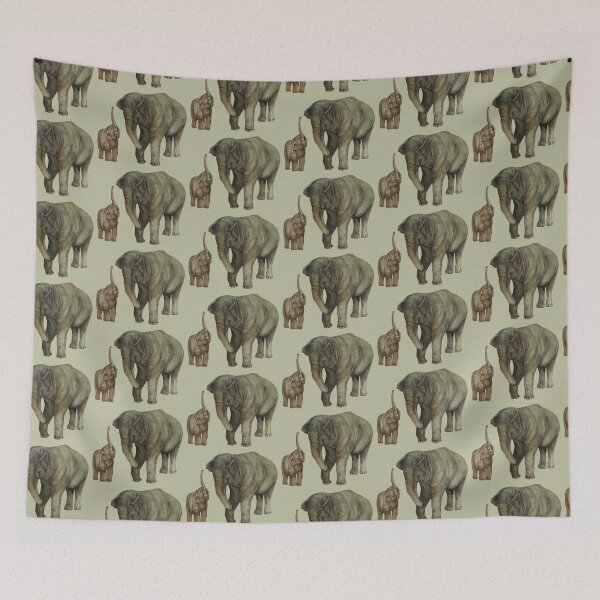Item preview, Gentle Giants: Watercolor Harmony with Thai Elephant and  Elephants Baby designed and sold by Hadamundo.