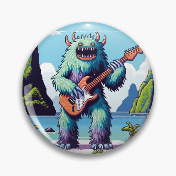 Item preview, Guitar Monster Tour at The Tuamotu Archipelago, Frenchpolynesia,  Funny Music AI Art Retro Games Style designed and sold by kewarin.