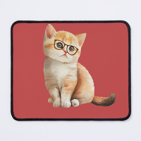 Item preview,  cute cat with glasses  designed and sold by Cuteanimecorner.