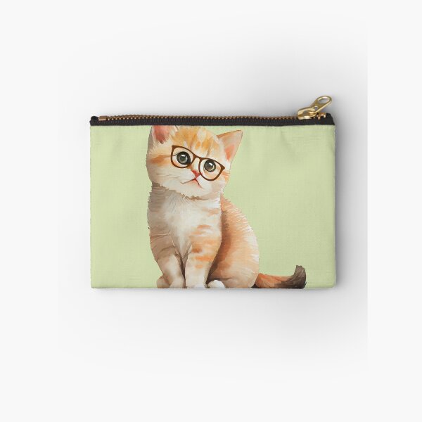 Item preview,  cute cat with glasses  designed and sold by Cuteanimecorner.
