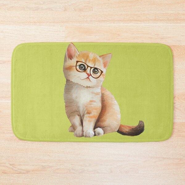 Item preview,  cute cat with glasses  designed and sold by Cuteanimecorner.