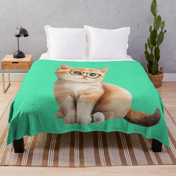 Item preview,  cute cat with glasses  designed and sold by Cuteanimecorner.