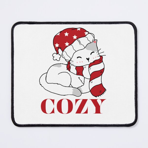 Item preview, Cute Cat Wear Red Scarf and Cozy Cozy Kitty in a Red Scarf designed and sold by Arafattouch.