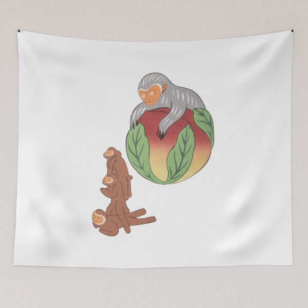 Item preview, Cute Mischievous Japanese Monkeys Kawaii designed and sold by StudioTVDinners.