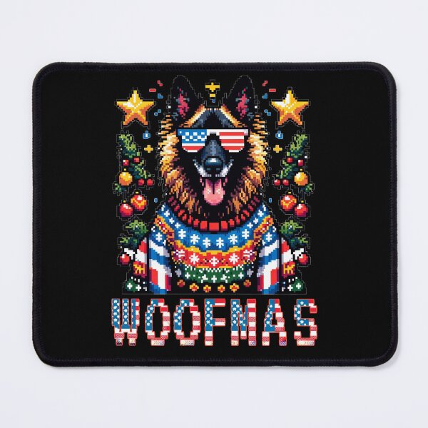 Item preview, Merry Woofmas | Happy Patriotic Belgian Tervuren in Ugly Sweater USA Flag Edition designed and sold by TheMostLikely.