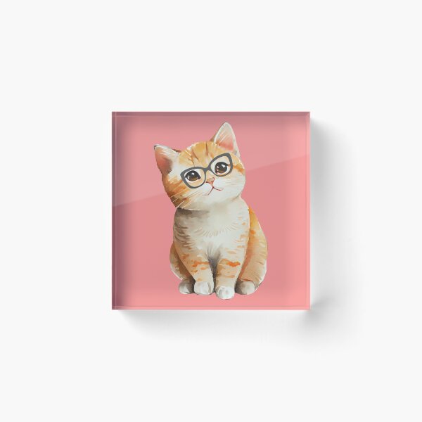 Item preview,  cute cat with glasses  designed and sold by Cuteanimecorner.
