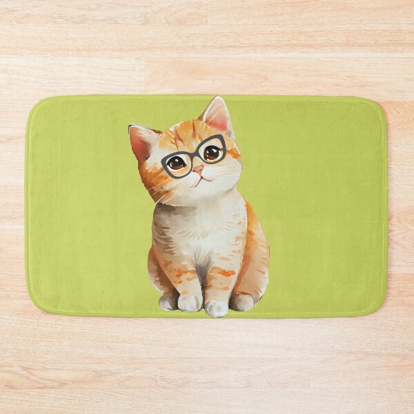 Item preview,  cute cat with glasses  designed and sold by Cuteanimecorner.