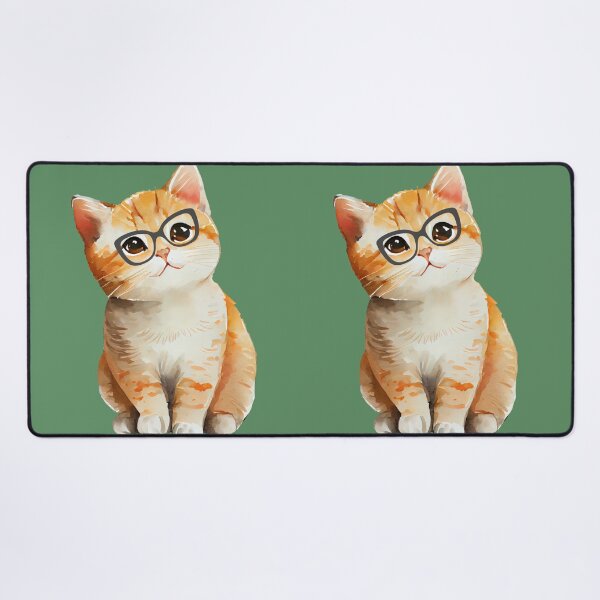 Item preview,  cute cat with glasses  designed and sold by Cuteanimecorner.