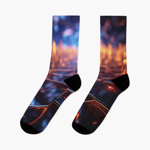 Item preview, 3d render, orange neon light, abstract ultraviolet background, laser grid, virtual network, glowing lines, polygonal mesh designed and sold by Gabi.Media.