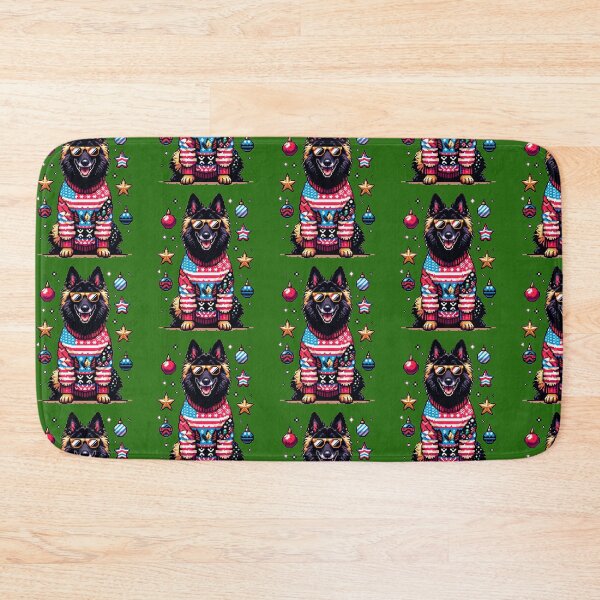 Item preview, Merry Woofmas | Happy Patriotic Belgian Tervuren  in Ugly Sweater USA Flag Edition designed and sold by TheMostLikely.