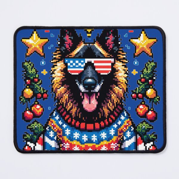 Item preview, Merry Woofmas | Happy Patriotic Belgian Tervuren in Ugly Sweater USA Flag Edition designed and sold by TheMostLikely.