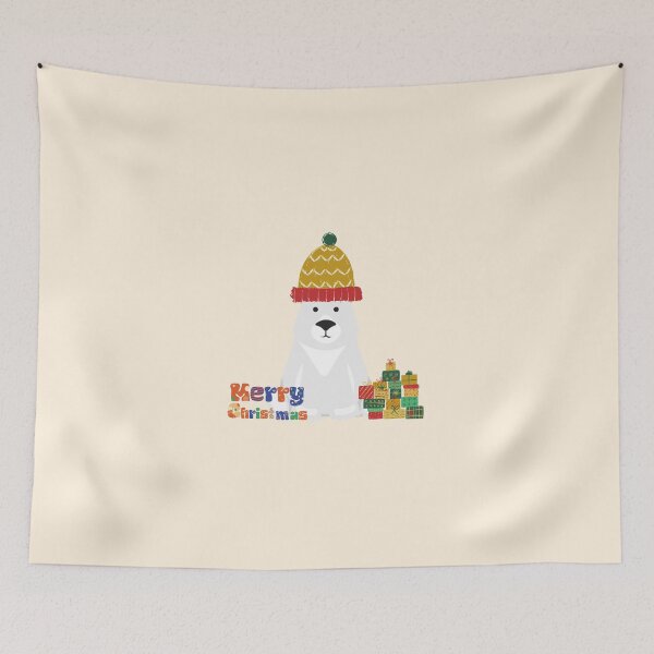 Item preview, White bear with  Christmas gift  designed and sold by Dxw-2000.