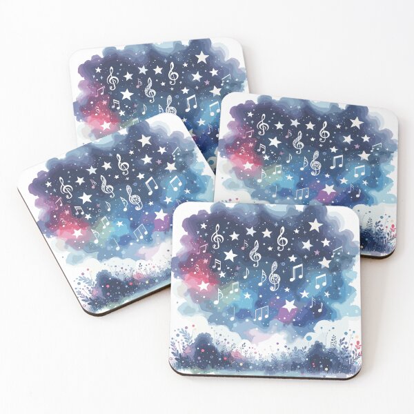 Item preview, Starry sky with note shapes designed and sold by LongIslandDesgn.