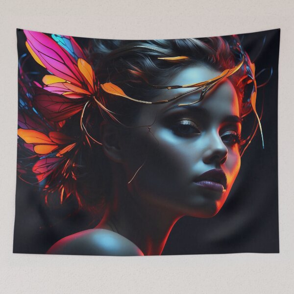 Item preview, Luminous Metamorphosis - Neon Butterfly Effect designed and sold by Nick Seidel.