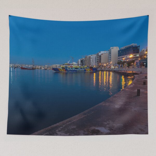 Item preview, Blue Dawn Serenity at Marsamxett Harbour Malta designed and sold by Georgia Mizuleva.